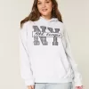 Übergroßer Hoodie mit NY-Grafik