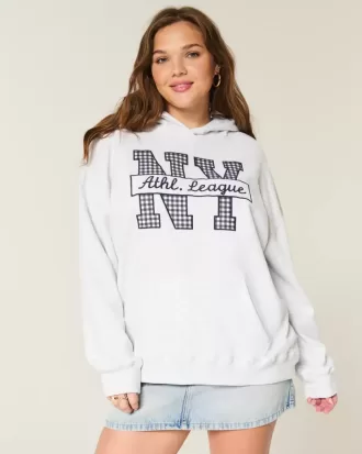 Übergroßer Hoodie mit NY-Grafik