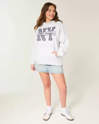 Übergroßer Hoodie mit NY-Grafik