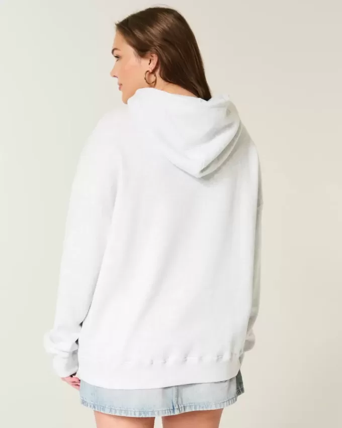 Übergroßer Hoodie mit NY-Grafik