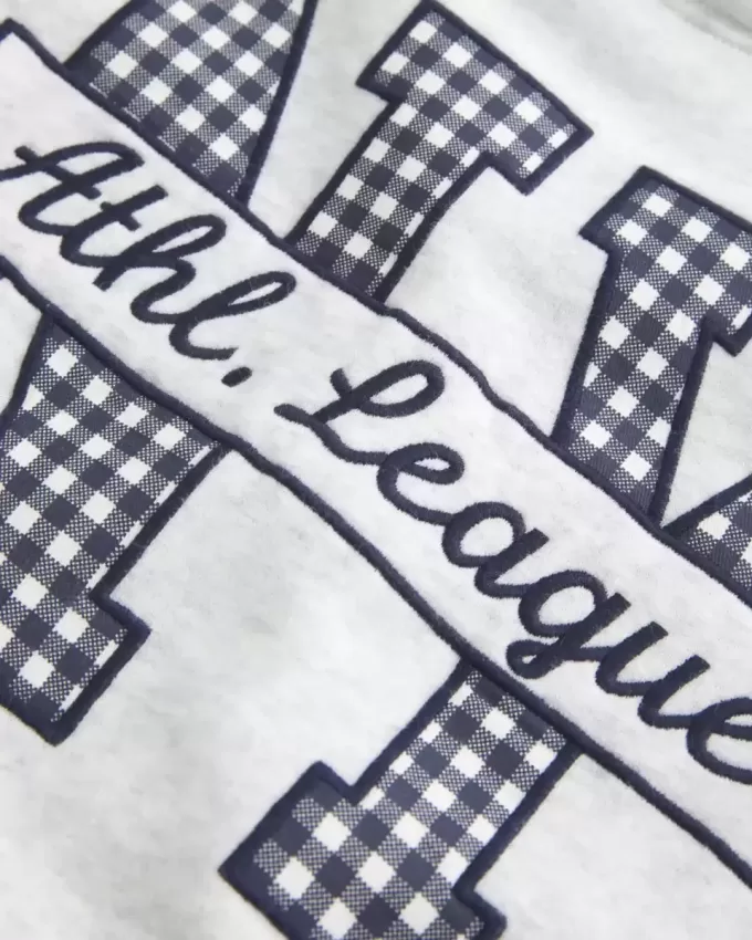 Übergroßer Hoodie mit NY-Grafik