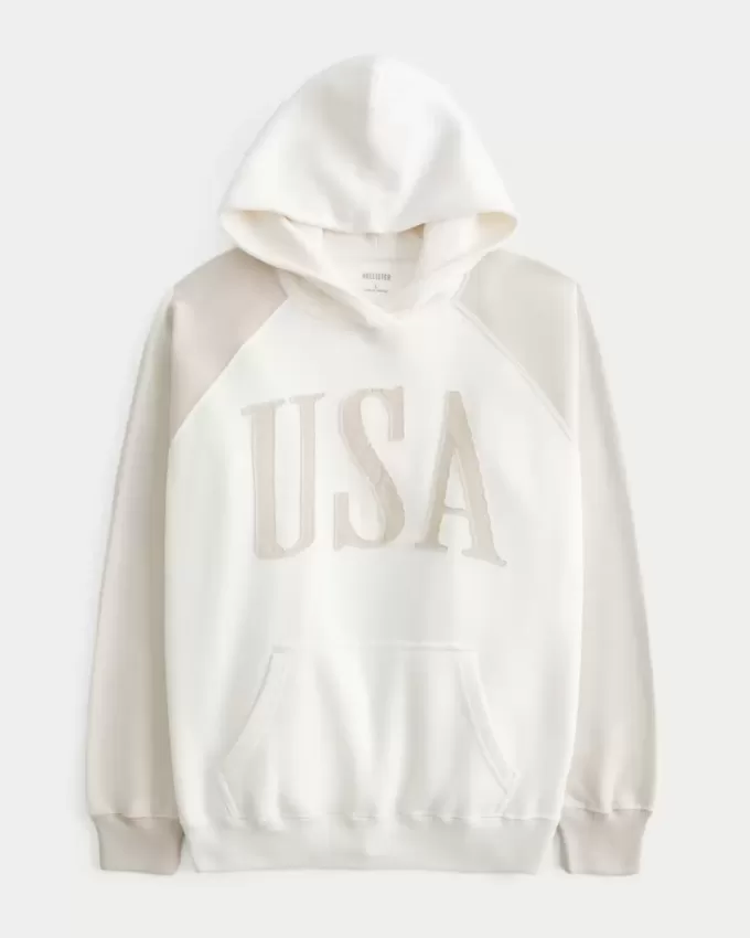 Übergroßer Hoodie mit USA-Grafik Übergroßer Hoodie mit USA-Grafik