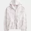 Übergroßer rosa Camouflage-Kapuzenpullover mit Reißverschluss