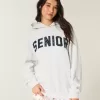 Übergroßer Senior-Kapuzenpullover mit Grafik