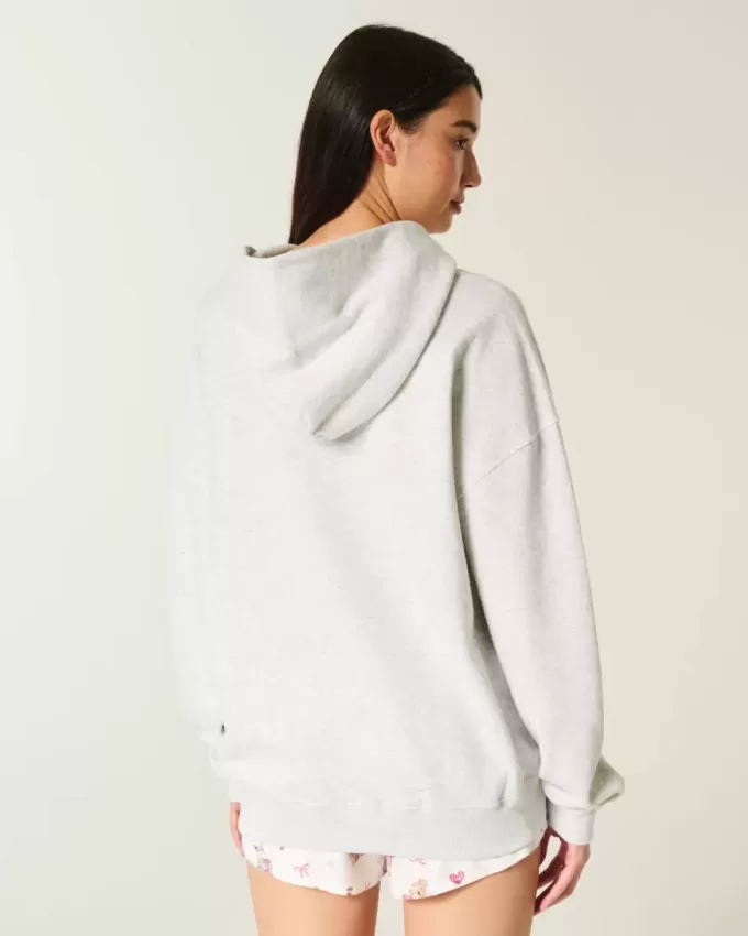 Übergroßer Senior-Kapuzenpullover mit Grafik
