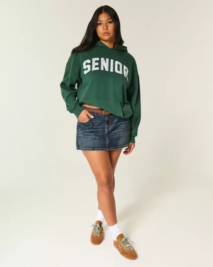 Übergroßer Senior-Kapuzenpullover mit Grafik