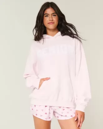 Übergroßer Senior-Kapuzenpullover mit Grafik