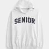 Übergroßer Senior-Kapuzenpullover mit Grafik