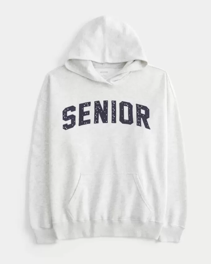Übergroßer Senior-Kapuzenpullover mit Grafik
