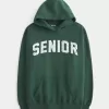 Übergroßer Senior-Kapuzenpullover mit Grafik