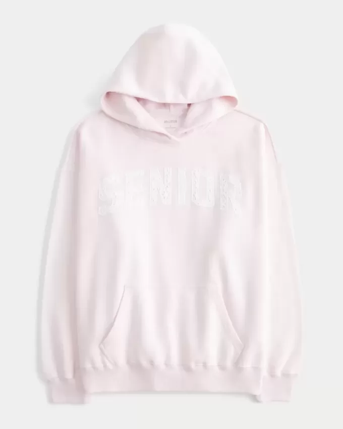 Übergroßer Senior-Kapuzenpullover mit Grafik