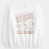 Übergroßes, schulterfreies Sweatshirt mit Grafik der University of Miami Übergroßes, schulterfreies Sweatshirt mit Grafik der University of Miami