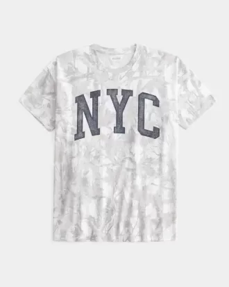 Übergroßes T-Shirt mit Camouflage-Grafik „NYC“