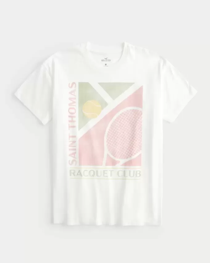 Übergroßes T-Shirt mit Grafik des Saint Thomas Racquet Club