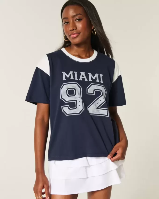 Übergroßes T-Shirt mit Miami-Grafik