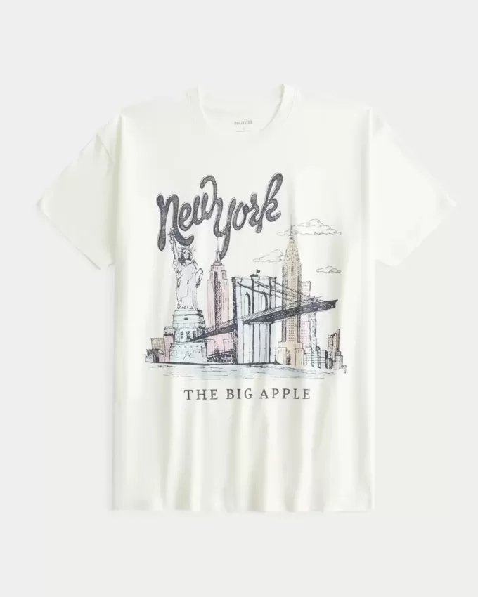 Übergroßes T-Shirt mit New York-Grafik