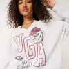 Übergroßes UGA Dawgs-Sweatshirt mit Grafik und eingekerbtem Ausschnitt Übergroßes UGA Dawgs-Sweatshirt mit Grafik und eingekerbtem Ausschnitt