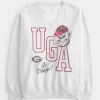 Übergroßes UGA Dawgs-Sweatshirt mit Grafik und eingekerbtem Ausschnitt Übergroßes UGA Dawgs-Sweatshirt mit Grafik und eingekerbtem Ausschnitt