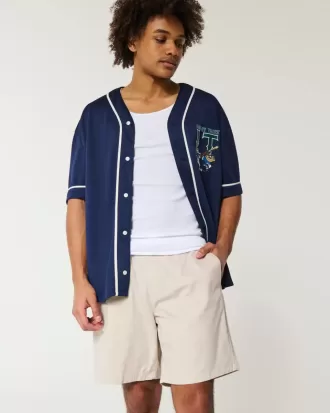 Überknielange Twill-Schlupfshorts