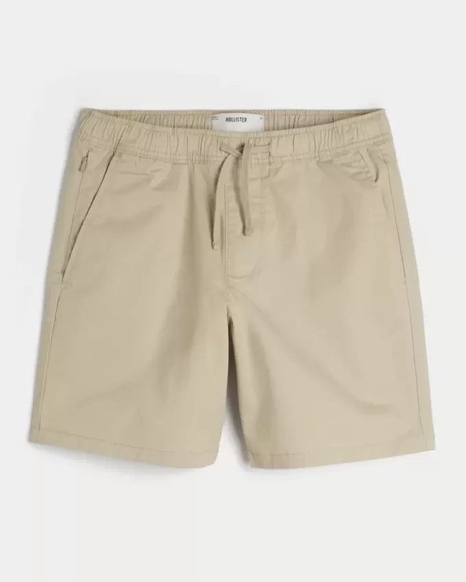 Überknielange Twill-Schlupfshorts