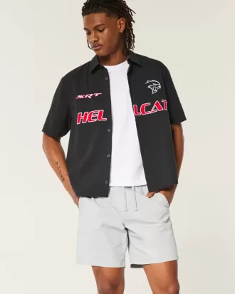 Überknielange Twill-Schlupfshorts