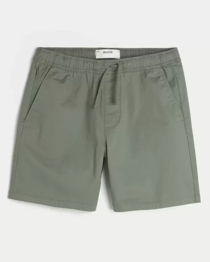 Überknielange Twill-Schlupfshorts