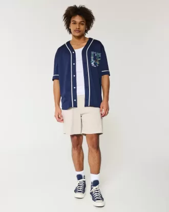 Überknielange Twill-Schlupfshorts