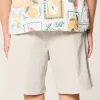 Überknielange Twill-Schlupfshorts