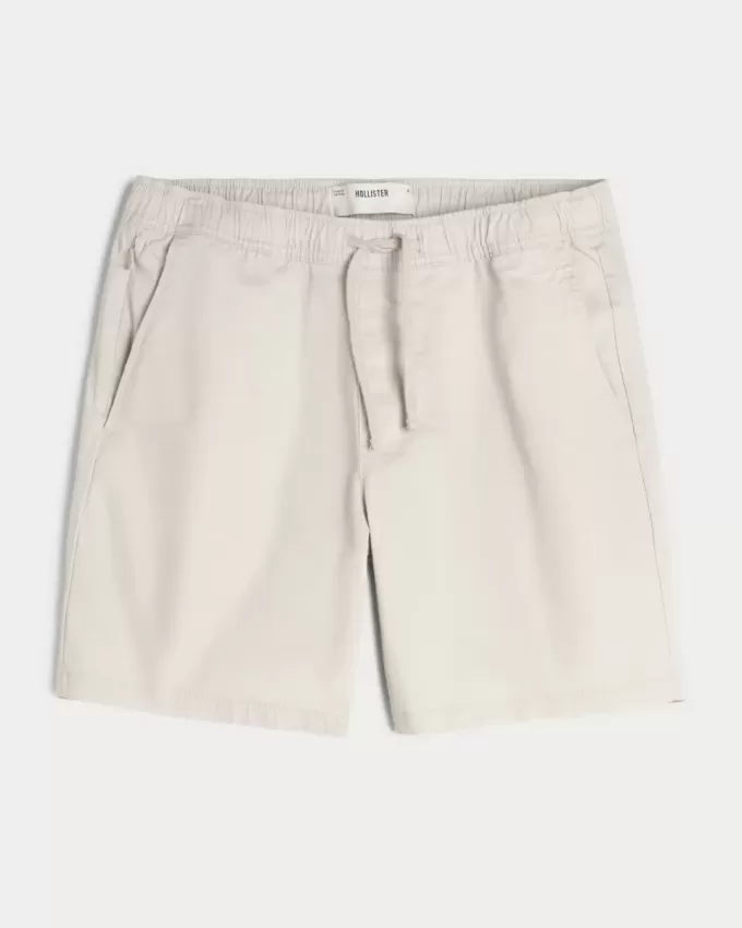 Überknielange Twill-Schlupfshorts