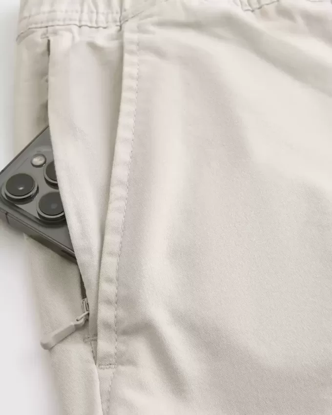 Überknielange Twill-Schlupfshorts