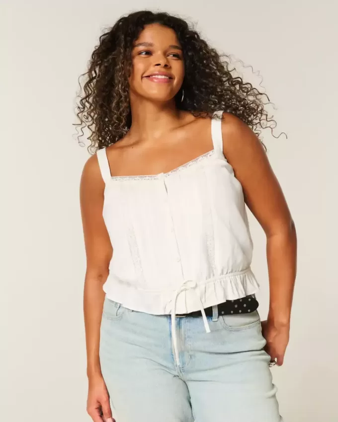 Bluse mit bequemer Cinch-Taille