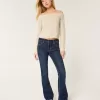 Bootcut-Jeans mit mittlerer Leibhöhe und dunkler Waschung Bootcut-Jeans mit mittlerer Leibhöhe und dunkler Waschung