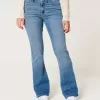 Bootcut-Jeans mit mittlerer Leibhöhe und mittlerer Waschung