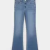 Bootcut-Jeans mit mittlerer Leibhöhe und mittlerer Waschung