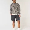 Boxy-Camouflage-Sweatshirt mit Rundhalsausschnitt und Logo
