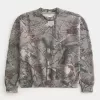 Boxy-Camouflage-Sweatshirt mit Rundhalsausschnitt und Logo