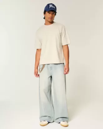 Boxy Crop Heavyweight T-Shirt mit Rundhalsausschnitt