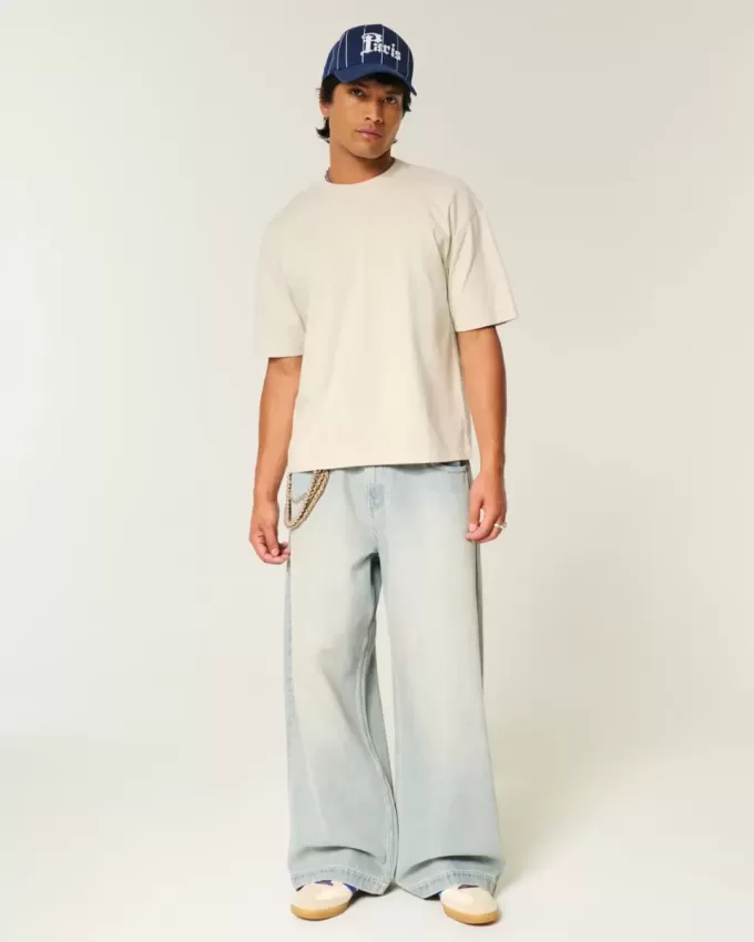 Boxy Crop Heavyweight T-Shirt mit Rundhalsausschnitt Boxy Crop Heavyweight T-Shirt mit Rundhalsausschnitt