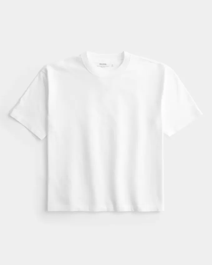 Boxy Crop Heavyweight T-Shirt mit Rundhalsausschnitt Boxy Crop Heavyweight T-Shirt mit Rundhalsausschnitt