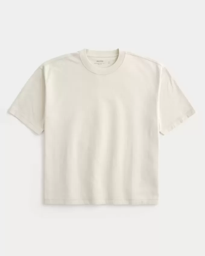 Boxy Crop Heavyweight T-Shirt mit Rundhalsausschnitt Boxy Crop Heavyweight T-Shirt mit Rundhalsausschnitt