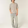 Boxy Crop Heavyweight T-Shirt mit Rundhalsausschnitt und Leopardenmuster