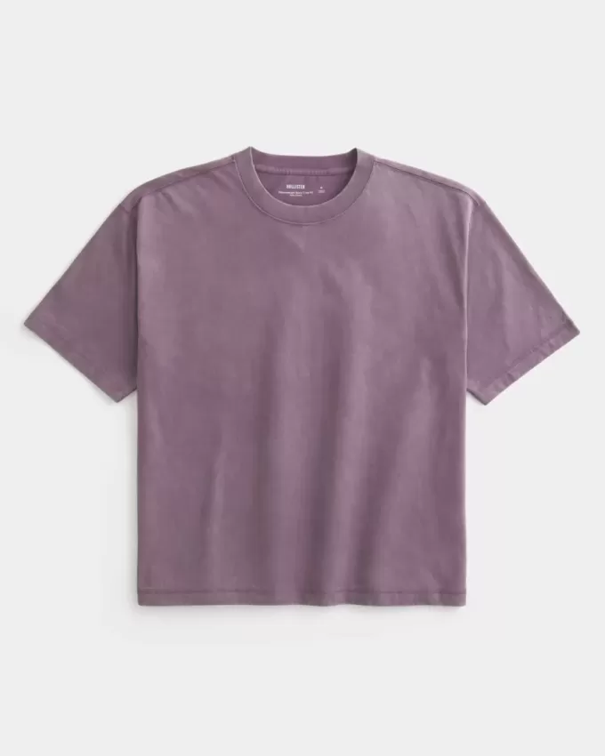 Boxy Crop Heavyweight Washed Crew T-Shirt Boxy Crop Heavyweight Washed Crew T-Shirt