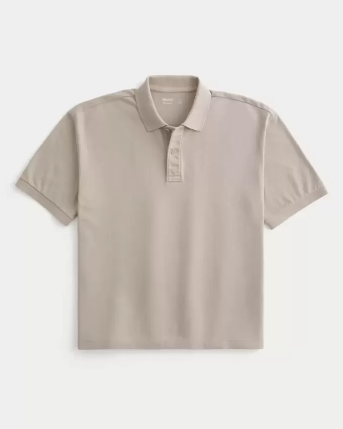 Boxy Crop Washed Polo