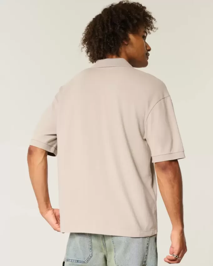 Boxy Crop Washed Polo