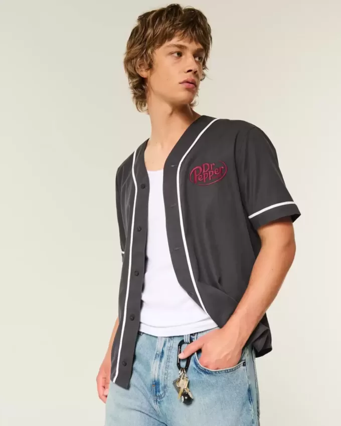 Boxy Dr Pepper Grafik-Baseball-Trikot Boxy Dr Pepper Grafik-Baseball-Trikot
