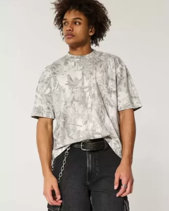 Boxy Heavyweight Crop Camo Rundhals-T-Shirt
