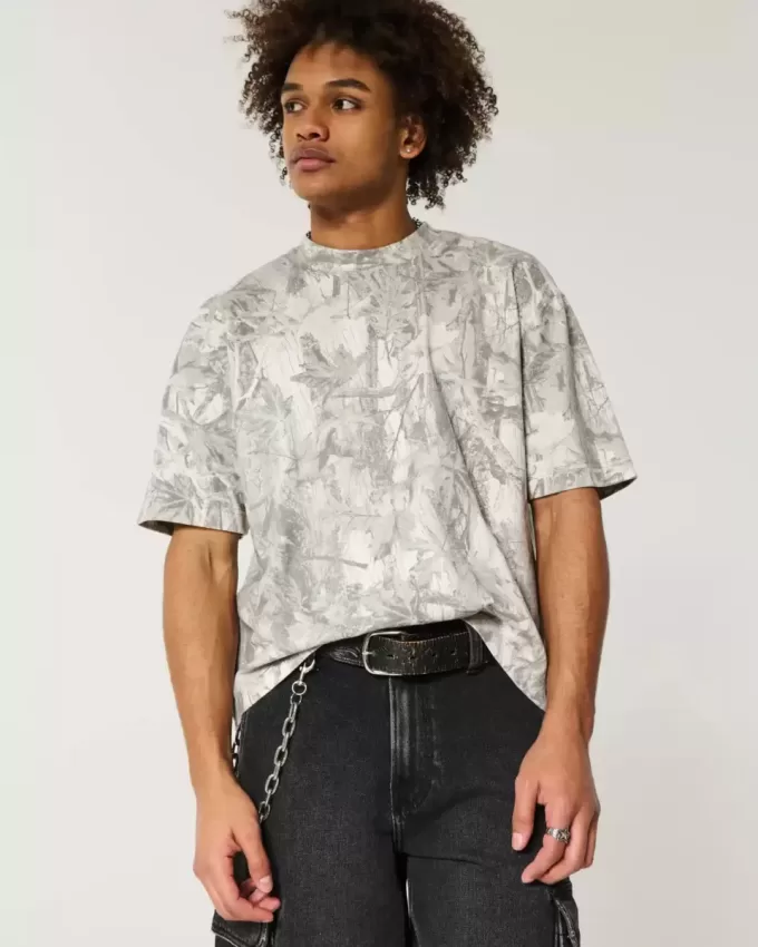 Boxy Heavyweight Crop Camo Rundhals-T-Shirt Boxy Heavyweight Crop Camo Rundhals-T-Shirt