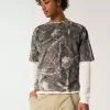 Boxy Heavyweight Crop Camo Rundhals-T-Shirt