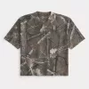 Boxy Heavyweight Crop Camo Rundhals-T-Shirt