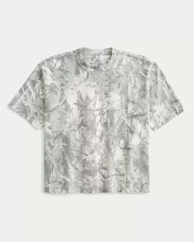 Boxy Heavyweight Crop Camo Rundhals-T-Shirt Boxy Heavyweight Crop Camo Rundhals-T-Shirt